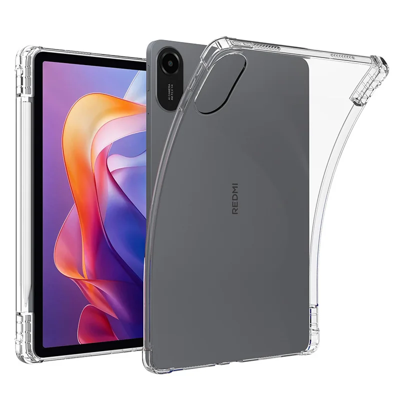 مع حامل القلم الرصاص حافظة لجهاز XIAOMI Redmi Pad 2 HD حافظة شفافة لـ MI Redmi Pad 2 2025 11 بوصة وسادة هوائية مقاومة للصدمات Funda