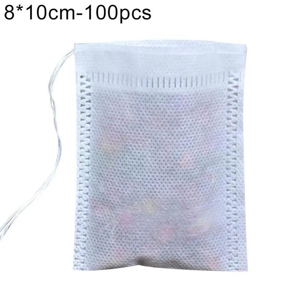 Tea 100Pcs Kitchen Disposable Drawstring Non-Woven Fabric Herb Filter Bag Pouch