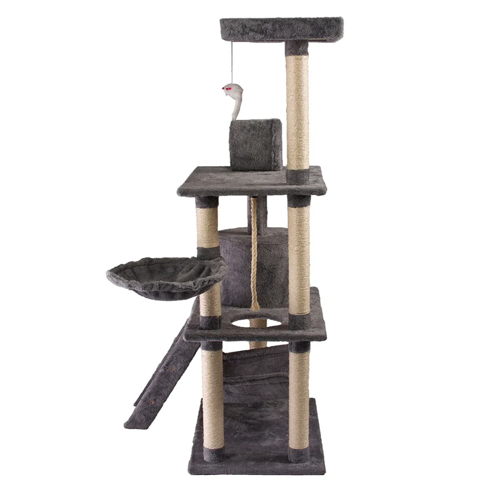 Luxury House Plush Big Pet Apartment Natural Sword Numb Scratcher Furniture Cat Tree