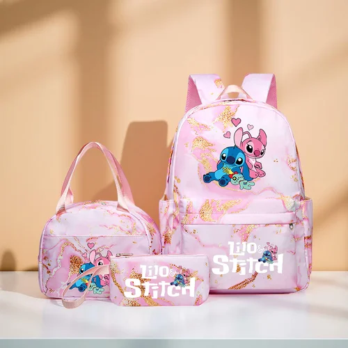 Imagen 2 del producto Mochila Stitch Juego de 3 piezas con bolso y estuche para lápices, correas ajustables, liviano, gran capacidad, duradero, ideal para volver a la escuela