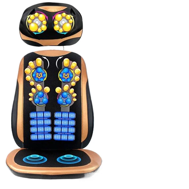 Customizable Smart Massage Cushion, Neck and Back Massager, Kneading and Tapping Therapy, Adjustable Intensity, Memory