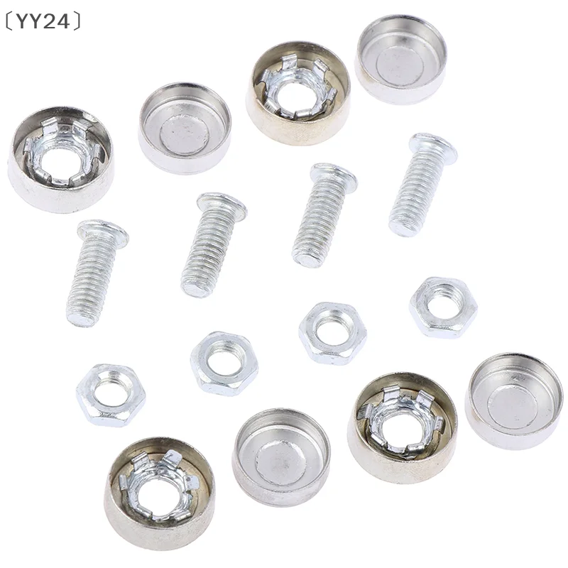 〔YY24〕 4Pcs/Set Chrome Anti-theft Screws Car License Alloy Plate Bolts Frame Screwscar