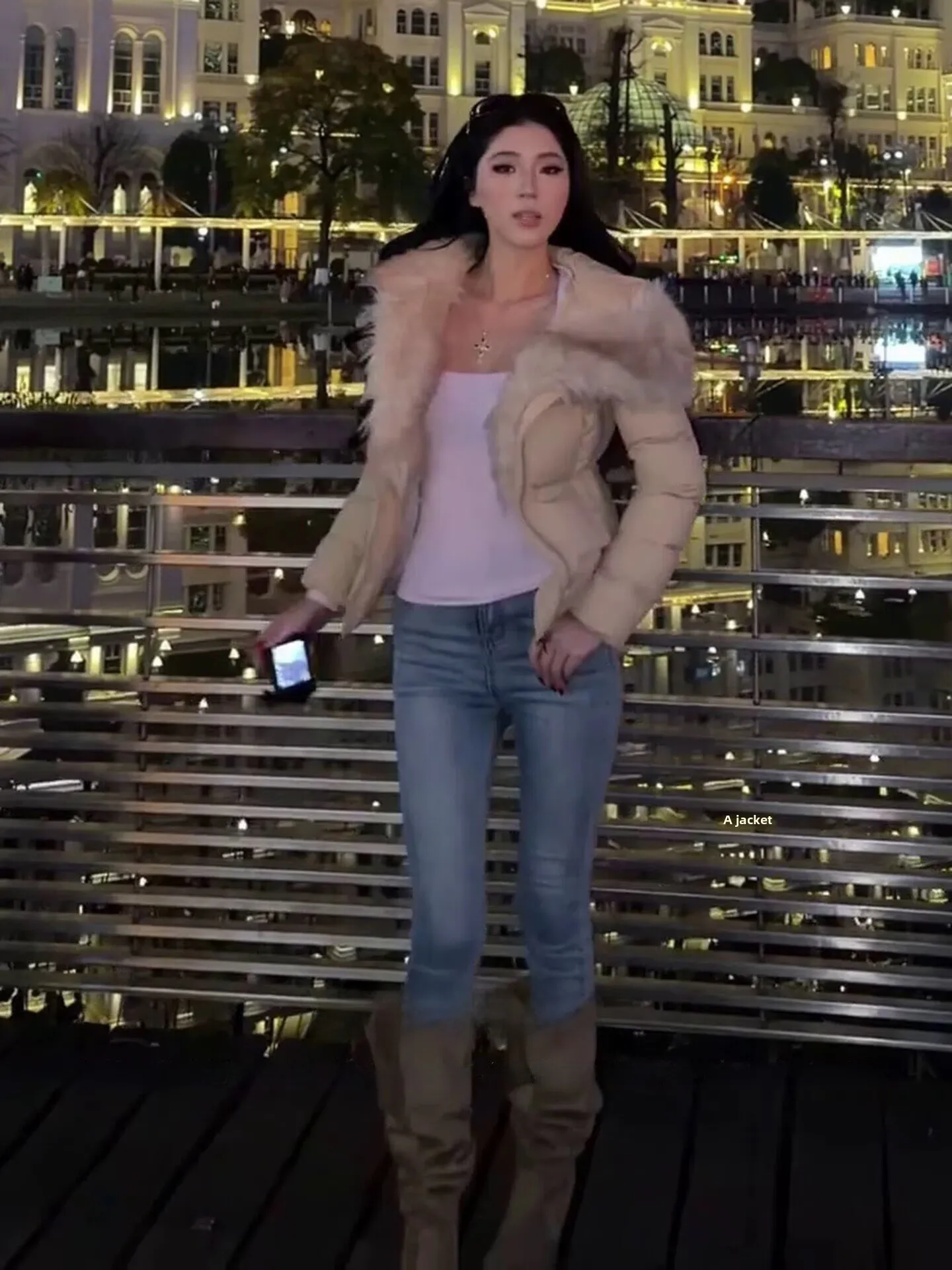 

Korean Sle High Waist Stretchy Faded Nine-Piece Women's Jeans Elastic Butt Lifting Slim Fit Pencil Pants Cotton Denim