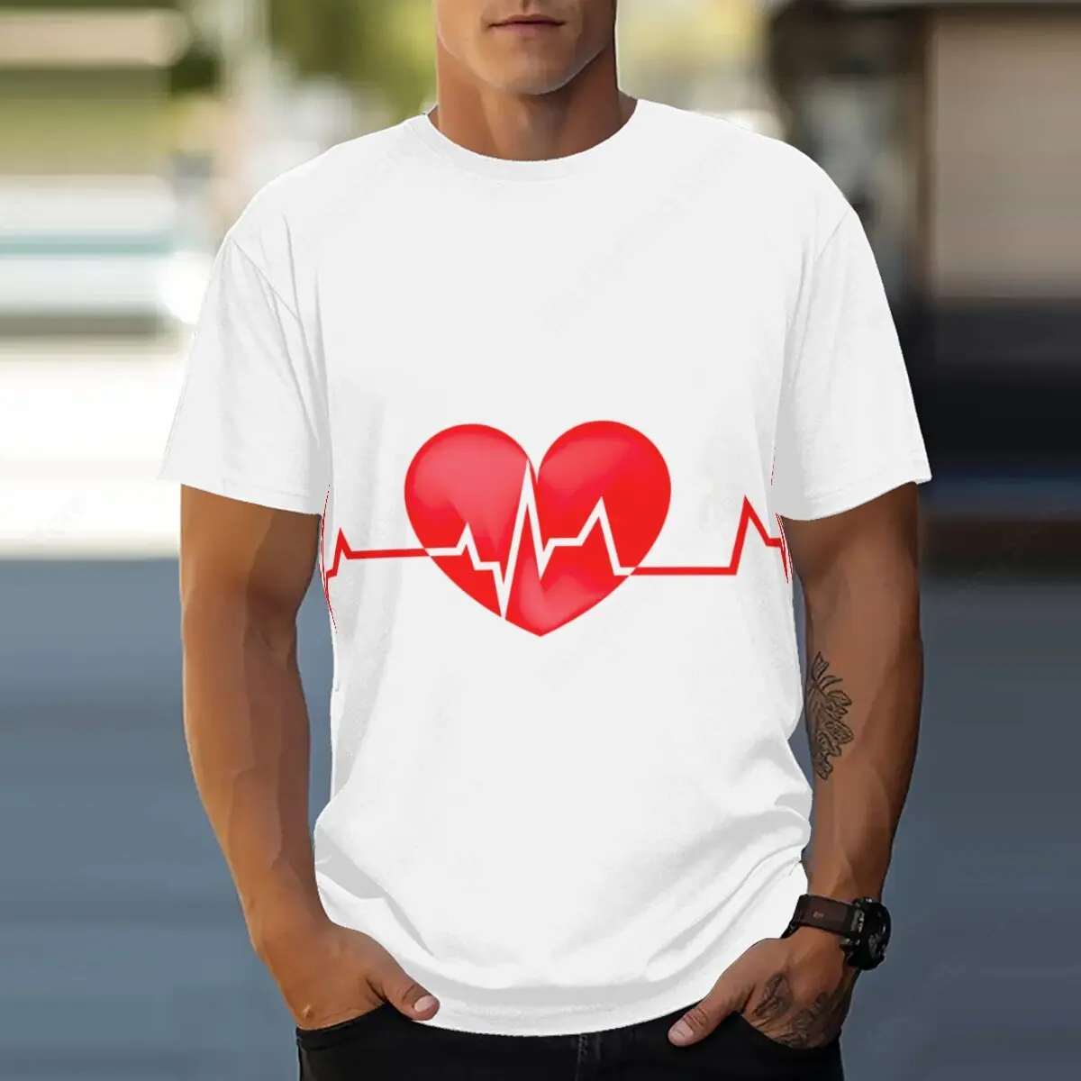 Love Heart Rate Lifeline Monitor Line T-shirts men women casual t-shirts unisex streetwear