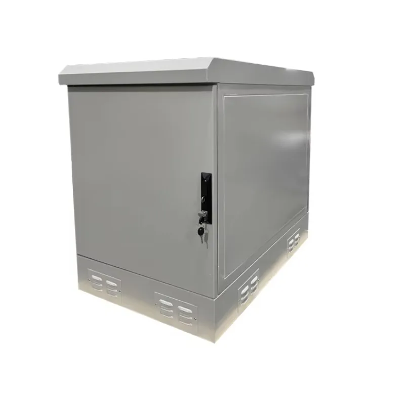 12U Floor Standing  19 Inch Rack  Telecom Equipment Outdoor Battery  Cabinet with Fan Cooling System