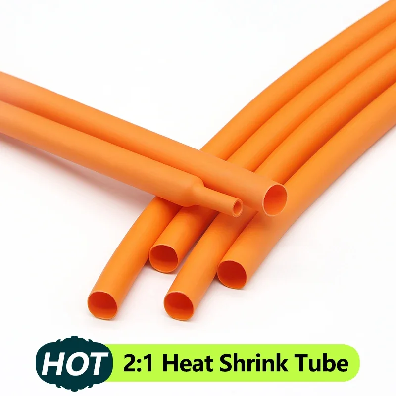 

1~30M Orange 2:1 Heat-shrink Tubing Diameter 1 ~ 50mm Heat Shrink Tube Wire Repair Protector Cable Connector Insulation Sleeving