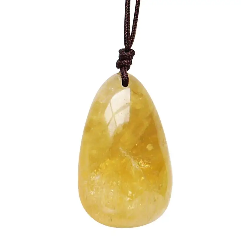 Natural Gemstones Yellow Crystal Water Drop Pendant Citrine Women Jewelry Gift Diy Jewelry Making Necklace Accessories