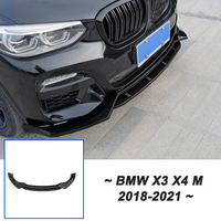Car Front Bumper Lip Diffuser Spoiler For BMW X3 X4 M40 G01 G02 M-sport 2018-2021 ABS Gloss Black Splitter Body Kits Tuning