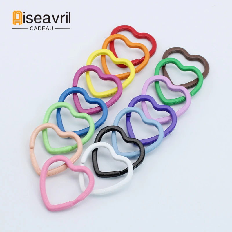 

5pcs/lot Multi Colors Key Ring for DIY Heart-shaped Key Rings Split Rings Jewelry Keychain Handmade DIY Cute Accessory Wholesale