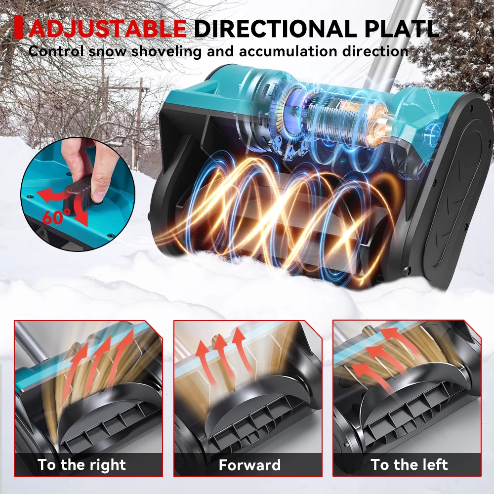 ONEVAN 3000 واط فرش الكهربائية سنوبلو اللاسلكي قابلة للشحن الطريق ساحة الثلوج إزالة أدوات كهربائية لماكيتا 18 فولت بطارية دبوس #5