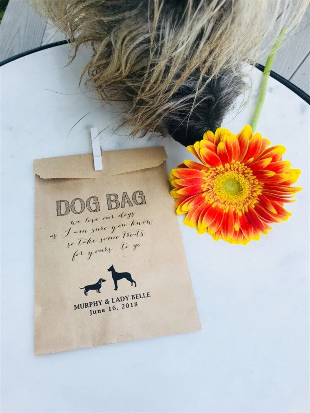 25pcs Doggie Bag Favor Bag - Dinner Menu Collection - Favor Bags - Custom Printed on Kraft Brown Paper Bags