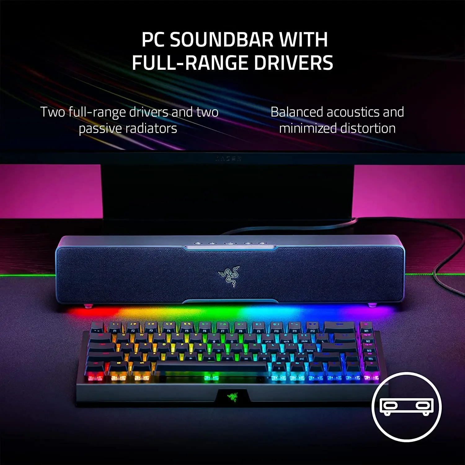 Razer Leviathan V2 X Gaming Soundbar Compact Design Chroma RGB USB Type Bluetooth 5.0for PC, Desktop，Laptop, Smartphones