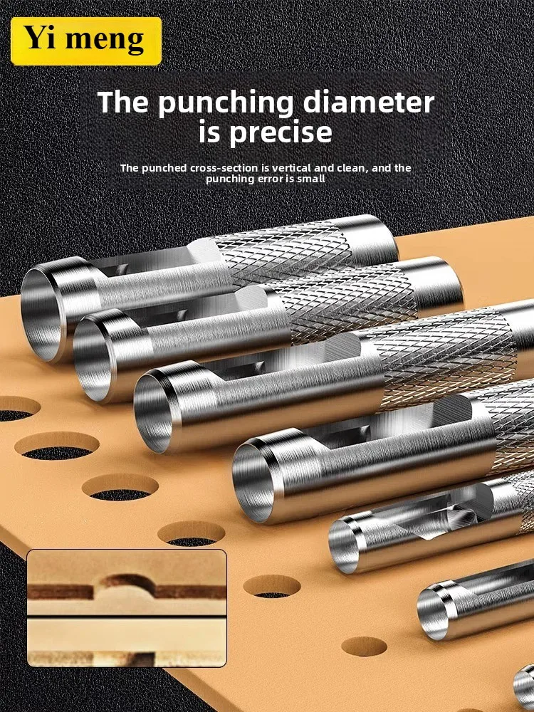 Belt punching tool leather punching tool punch with round head mushroom-wood table strap hole opening tool