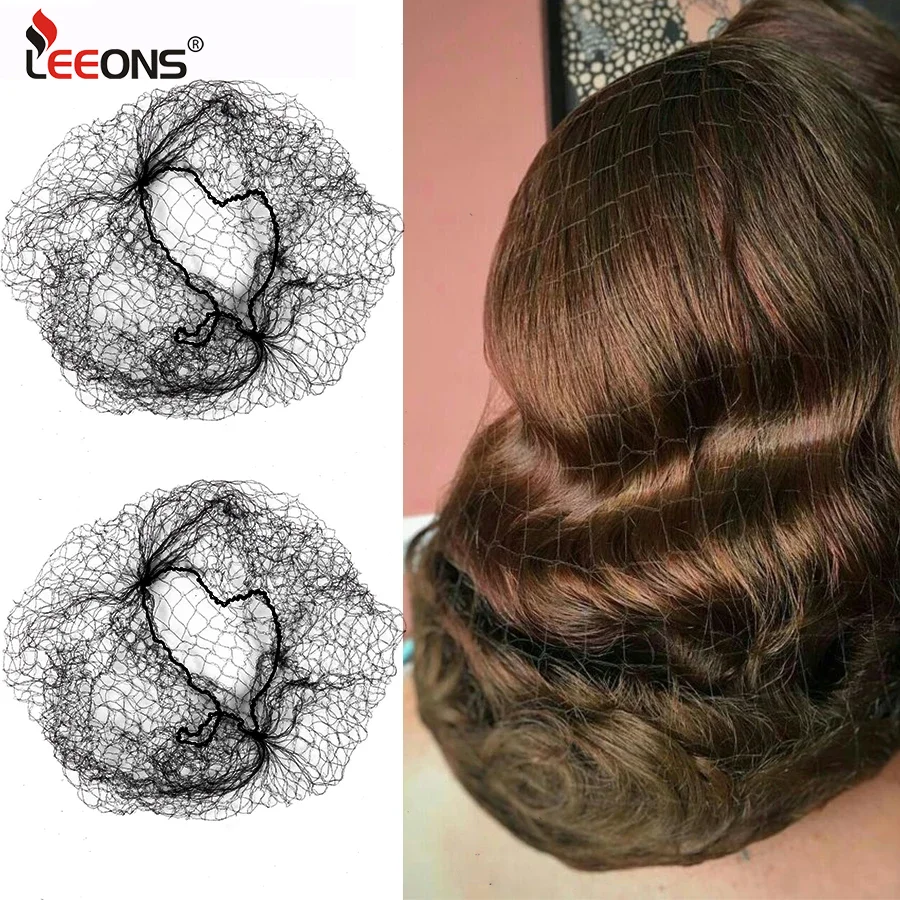 

Leeons Hair Nets 30pcs Elasticity Invisible Elastic Mesh Wig Nets for Hair Bun Making Ballet Dancer 14inch 20inch 24inch