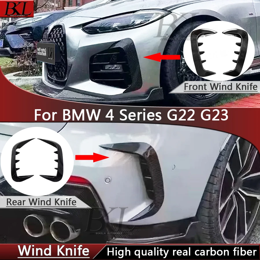 

For BMW 4 Series G22 G23 425 430i Carbon fiber rear bumper splitter spoiler front bumper wind blade surround body kit
