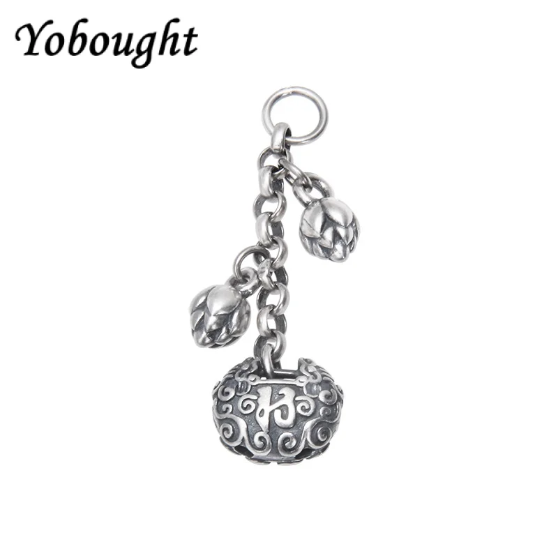 

New S925 Sterling Silver Vintage Small Lock Llotus Pod Ttassel Pendant Women's Fashion Jewelry DIY Accessories