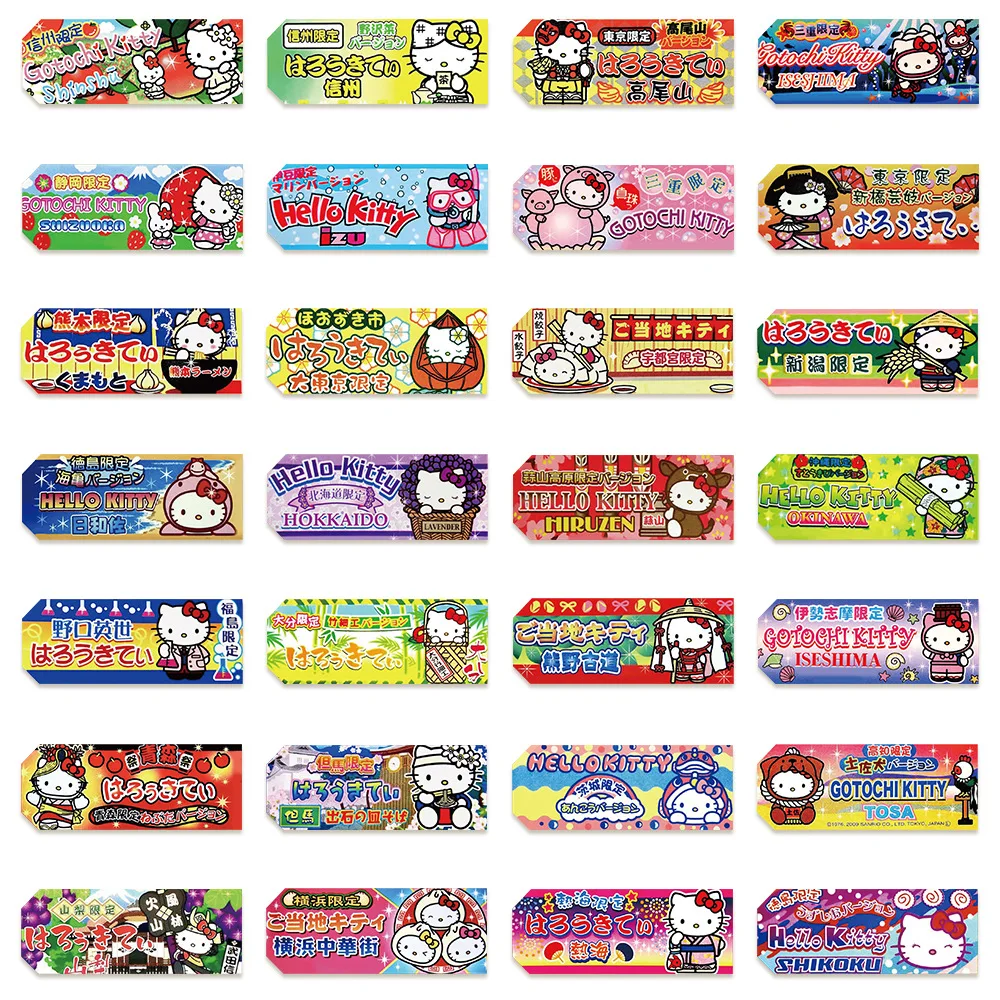 60PCS Sanrio Mixed Stickers Cute Hello Kitty Stickers HelloKitty Decals DIY Phone Luggage Laptop Guitar Sticker Kids Toy