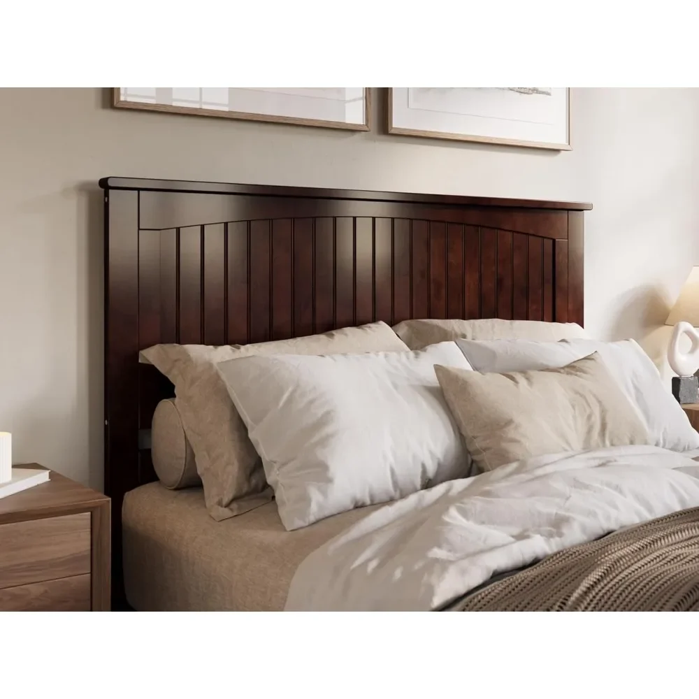 Nantucket Queen Solid Wood Panel Headboard with Attachable Charger