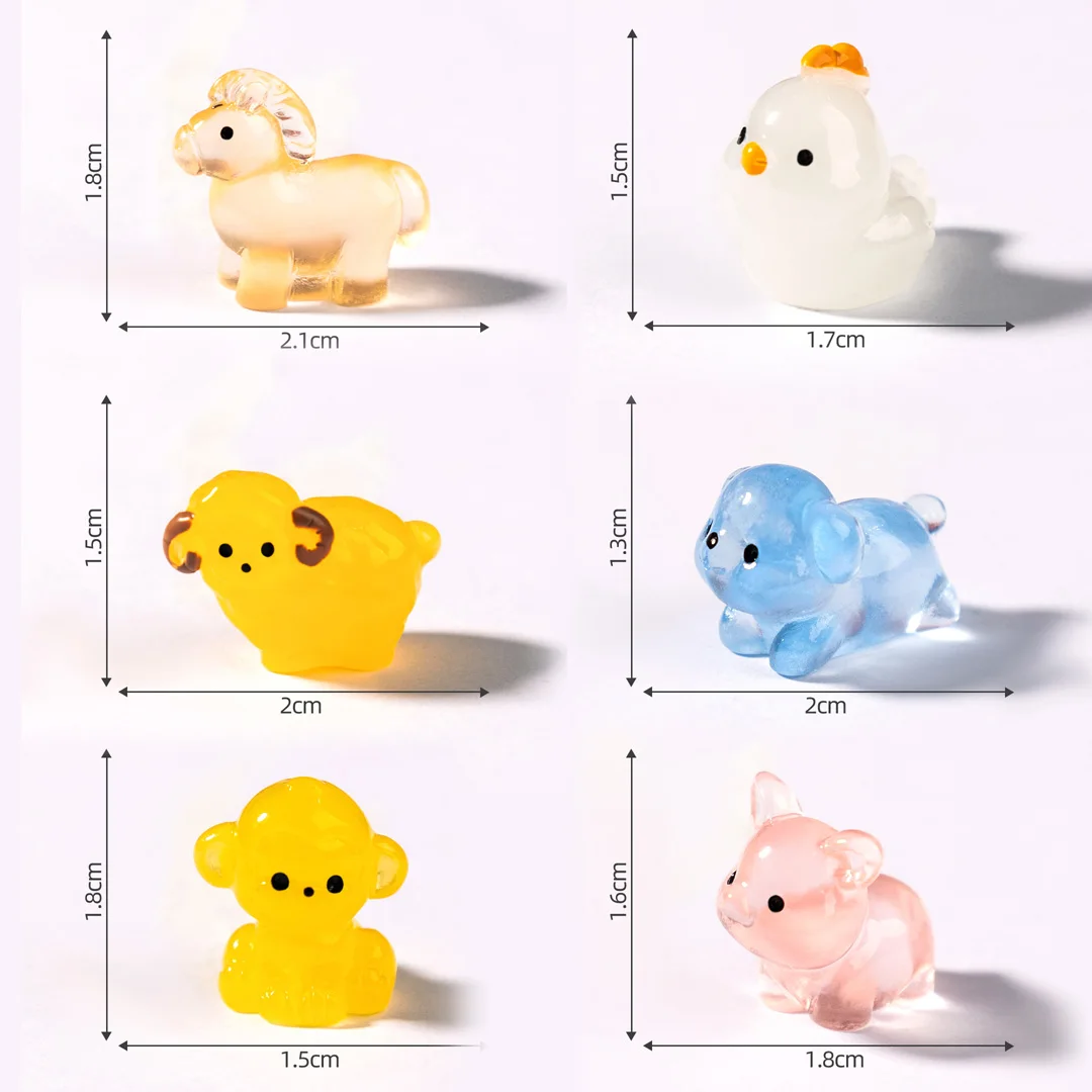 12 قطعة زودياك الصينية القرد الدجاج الكلب خنزير البقرة النمر أرنب التنين الأفعى تمثال مصغرة الجنية حديقة الديكور اكسسوارات