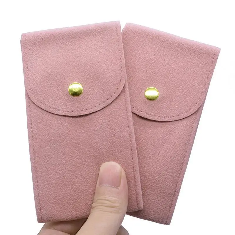Compact Velvet Watch Storage Bag Soft Anti-scratch Lining Snap Closure for Daily Use Short Trip