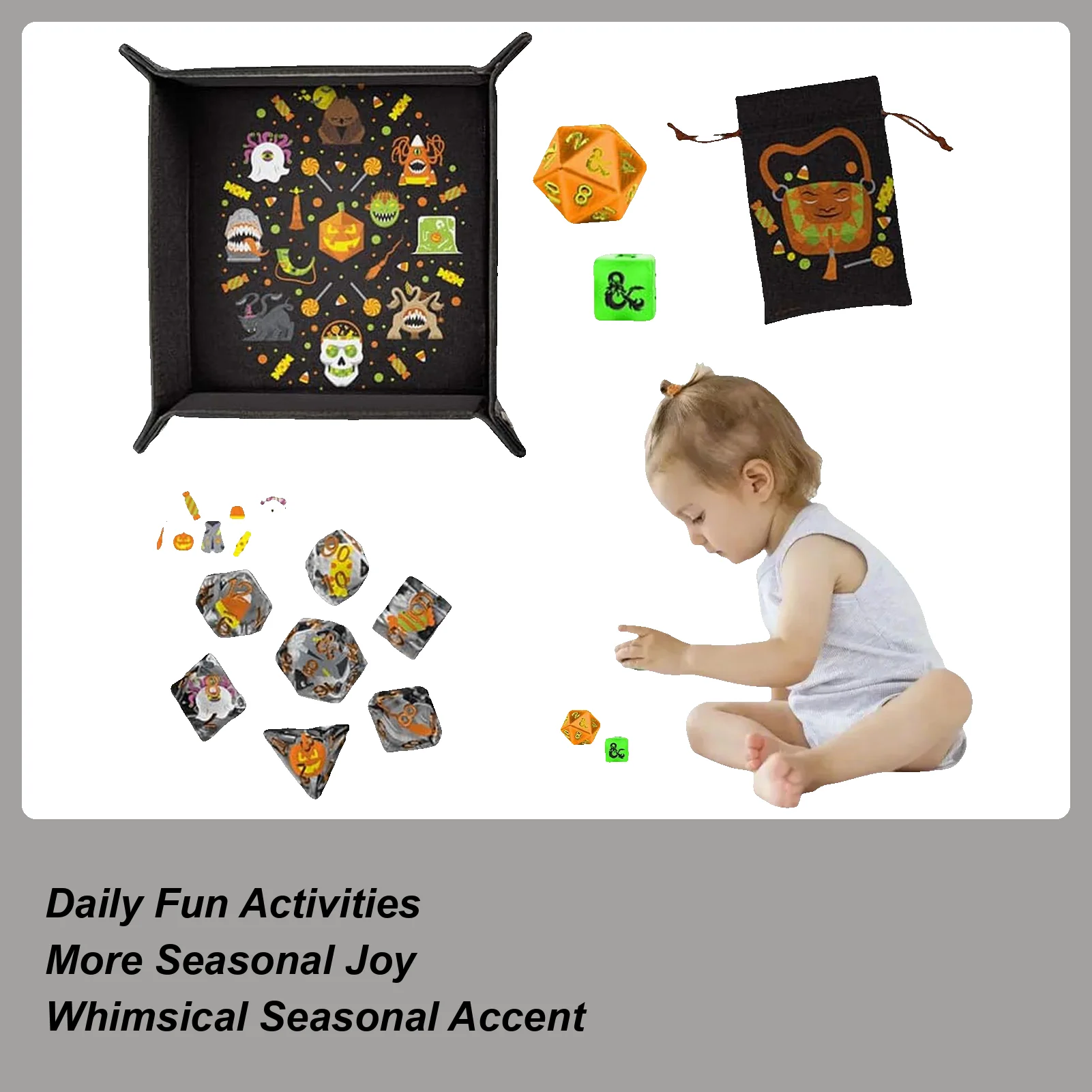 

10 дней Хэллоуин Кости Адвент Коллекционная игрушка Адвент Домашний декор Коллекция для взрослых и подростков Интерактивная настольная игрушка для семьи