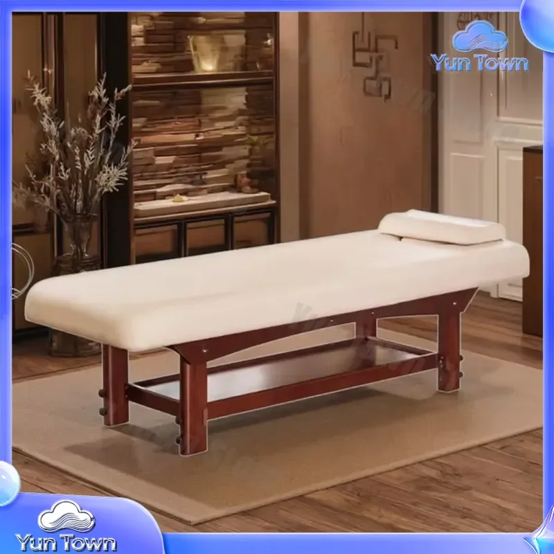 Portable Full Body SPA Bed for Solid Wooden Base Massage Table for Cupping Therapy for Living Room Bedroom Hotel Chinese