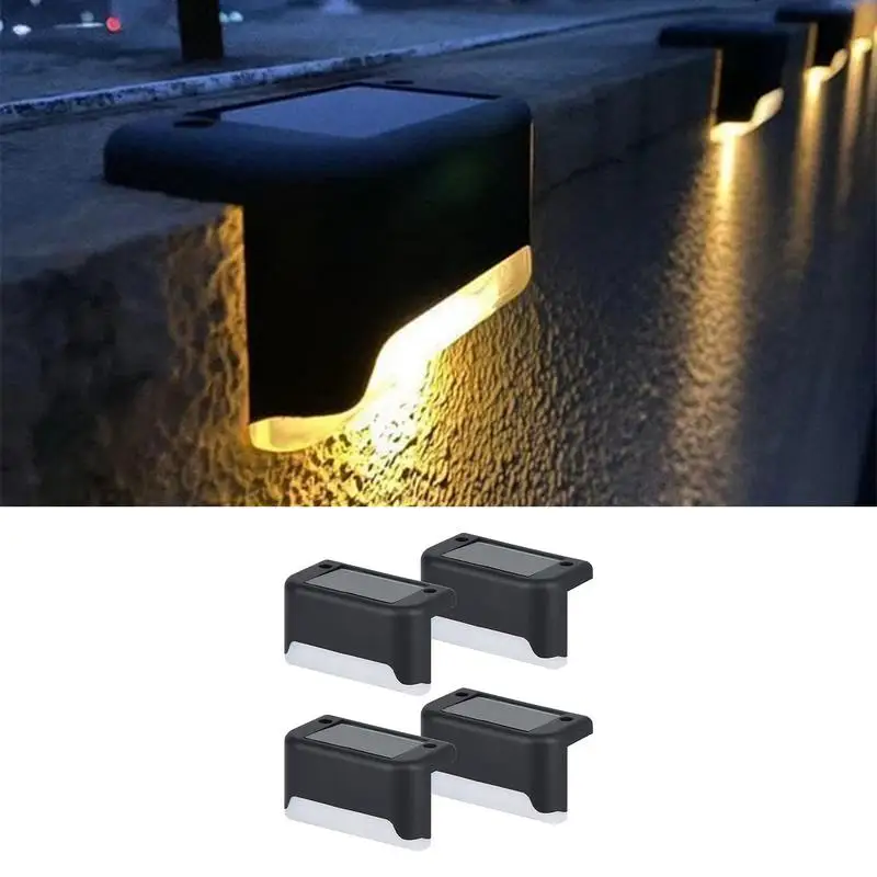 Solar Powered Deck Lights 4PCS LED Step Lights Deck Lights Outdoor Lighting Deck Lights Stair Lights With Solar Deck Lights