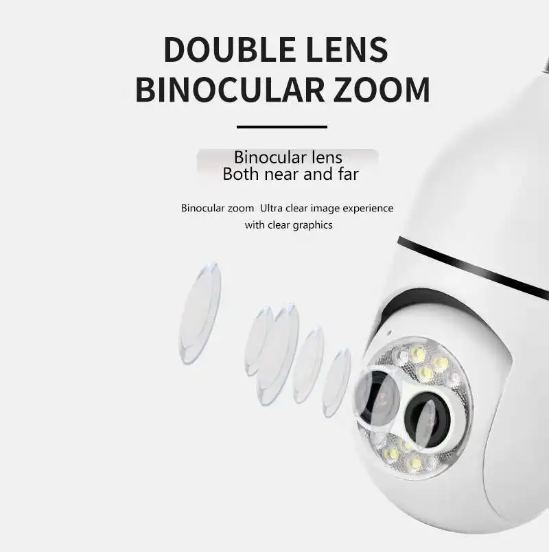 2MP 1080P iCsee APP Bluetooth 5X Zoom Dual Lens E27 Full Color Wireless PTZ IP Dome Camera  Intercom Security CCTV Baby Monitor