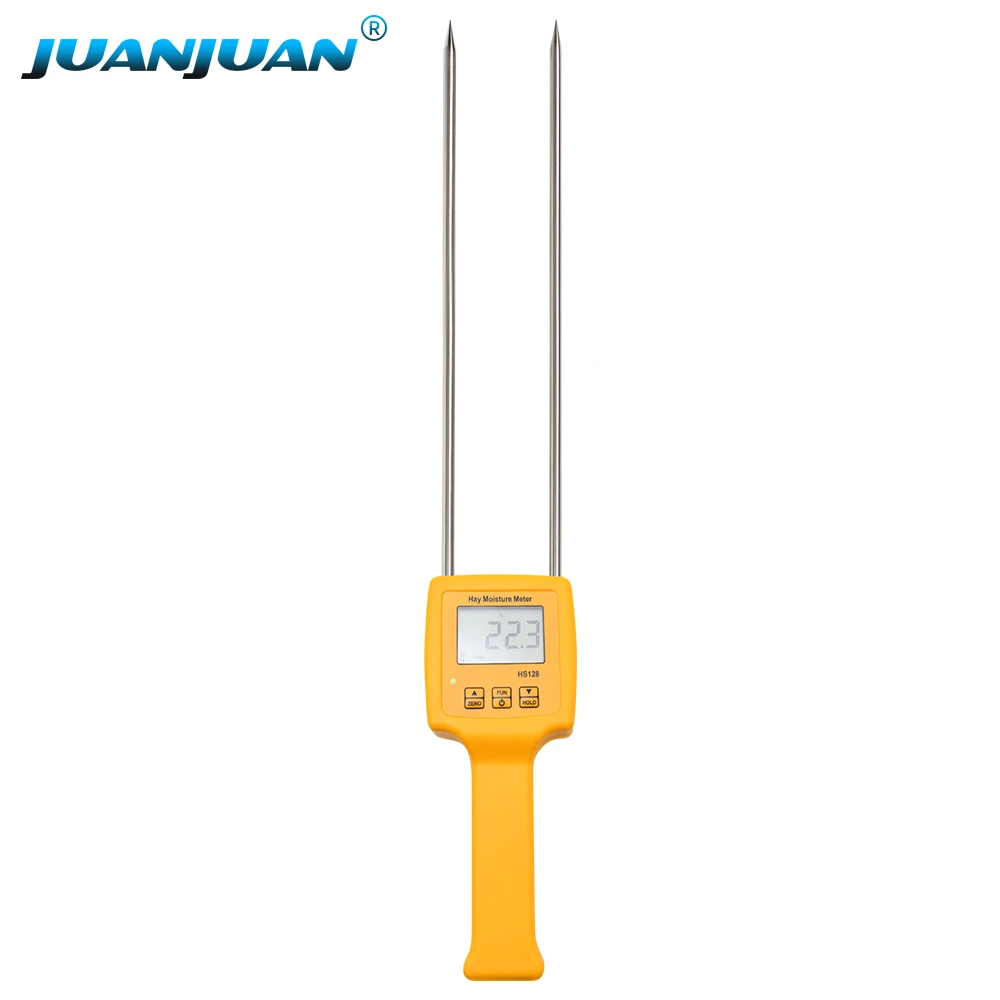 Handheld Hay Moisture Meter High Accuracy Humidity Content Detector HS128 Digital Hygrometer for Straw Alfalfa Grass Forage HS12