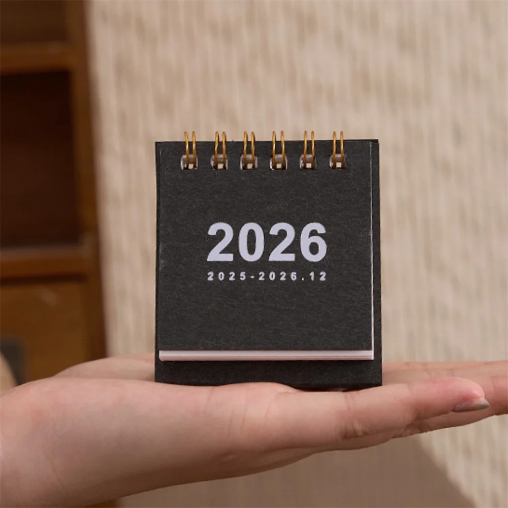 2026 Nuovo mini calendario semplice Calendario a spirale creativo Piccolo calendario da tavolo Planner Decorazione desktop Cancelleria per ufficio