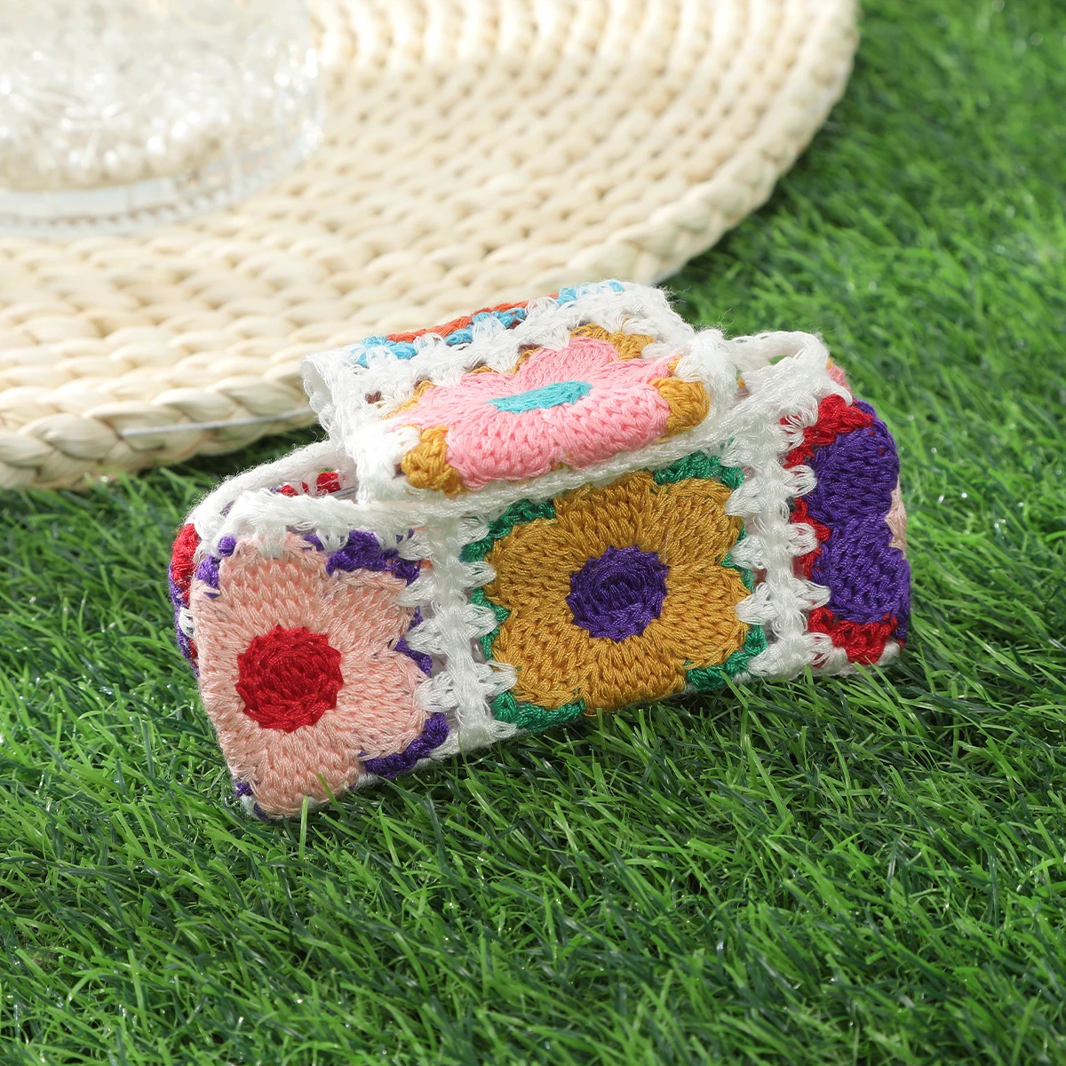 مشبك شعر أكريليك منسوج كرتوني للنساء ، عباد الشمس الكبير ، دبابيس الشعر الحلوة ، مشبك السلطعون والمخالب ، مشبك الشعر ، إكسسوارات الشعر