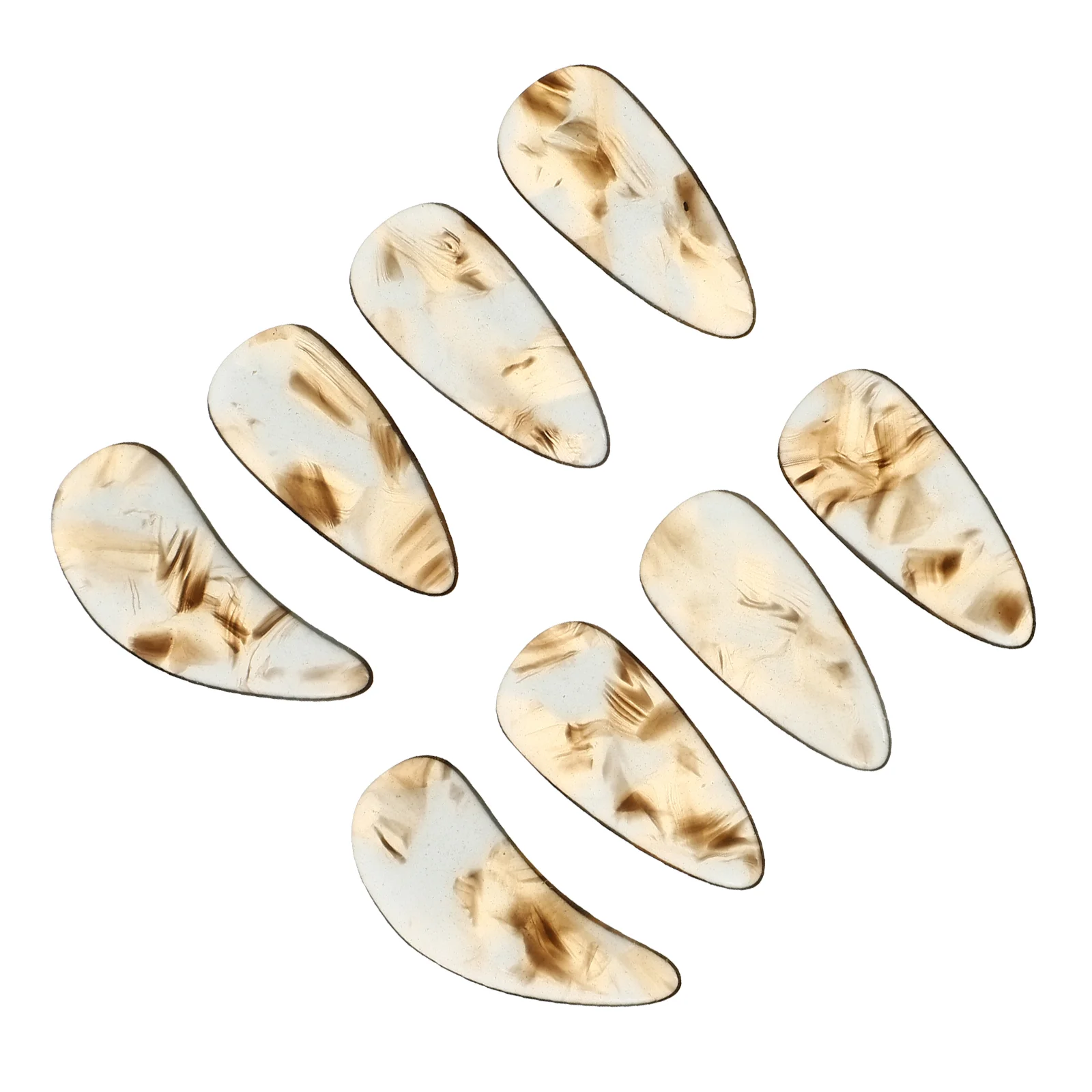 

8 Pcs Polymer Guzheng Nails Professional Double Curved Finger Protectors For Adults Smooth Round Design Light Weight Protective