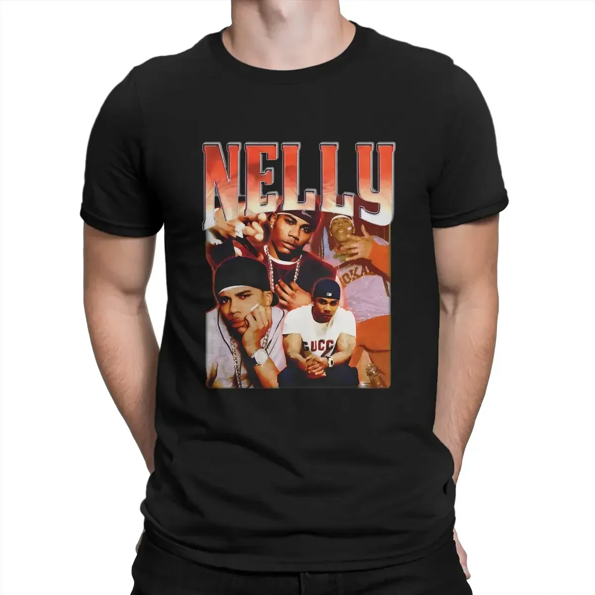 Nelly Creative TShirt For Men 90S Vintage Round Neck Pure Cotton T Shirt Distinctive Gift Clothes Streetwear