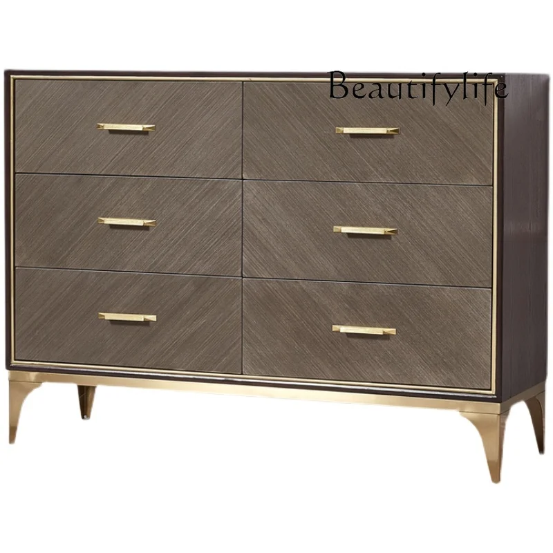 

Italian Simple Modern Hallway Chest of Six Drawers Light Luxury Drawer Storage Cabinet Bedroom Bedside Locker