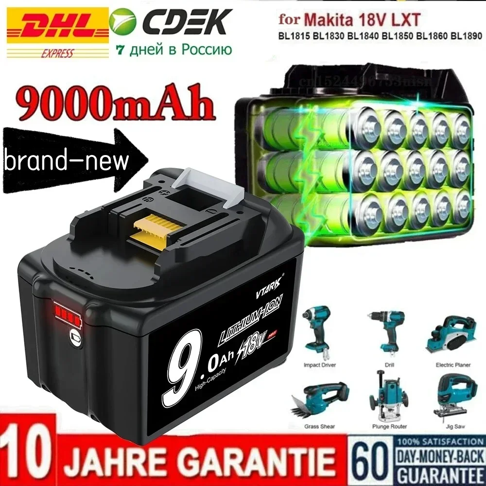 

100% NEW Makita 18V 9.0Ah Rechargeable Li-Ion Battery For Makita BL1830 BL1815 BL1860 BL1840 Replacement Power Tool Battery