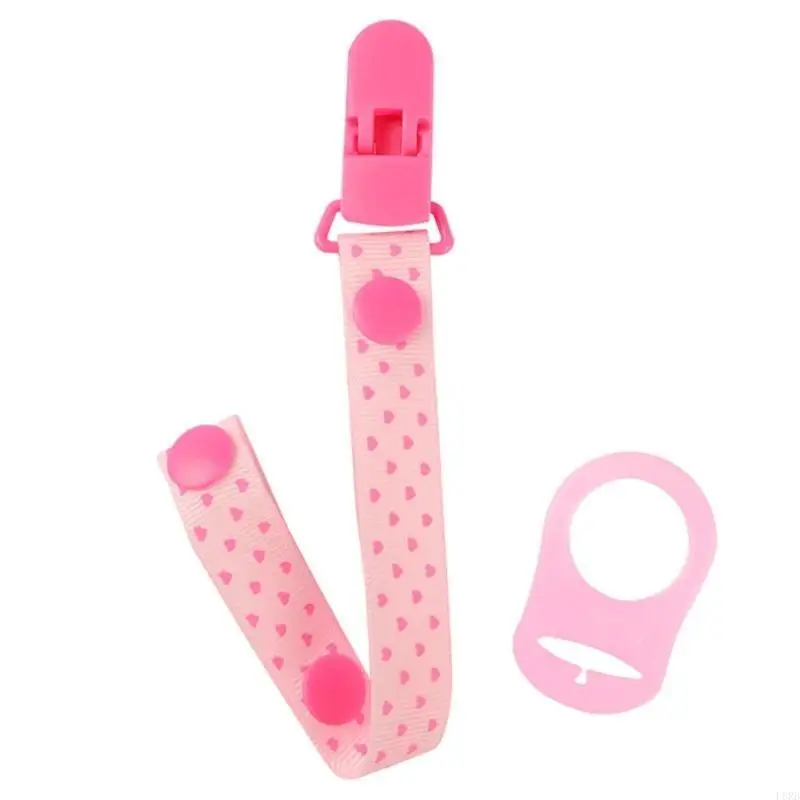 

Baby Pacifier Clip Chain Chewable Pacifier Strap with Fun & Attractive Heart Designing Pacifier Clip Rope Shower Gift L8RB