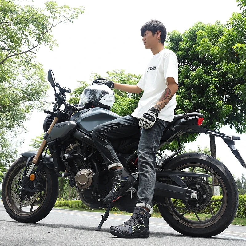 Motorcycle Riding Men Boots Waterproof Motocross Cycling Shoes Off-Road Motorbike Racing Anti-drop Breathable Equipment Sof image 6