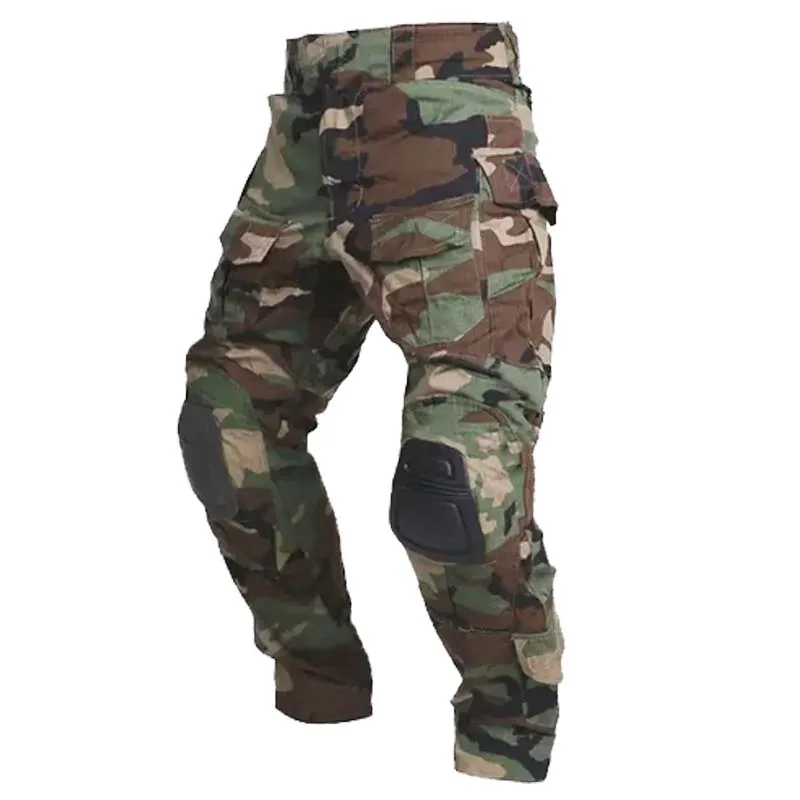 Men Outdoor Combat Pants with Knee Pads Tactical Cargo Trousers Sport Camo Training Trekking Hunting Clothes Wear-resisting