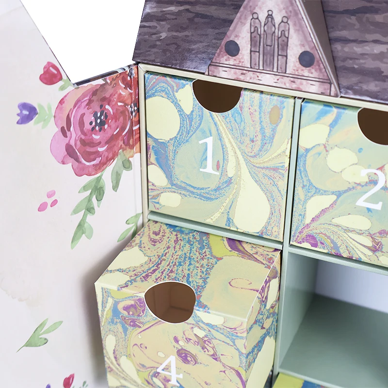 Customization.Wholesale Customizable Advent Calendar Gift Box with Custom logo Printed Advent Calendar Box