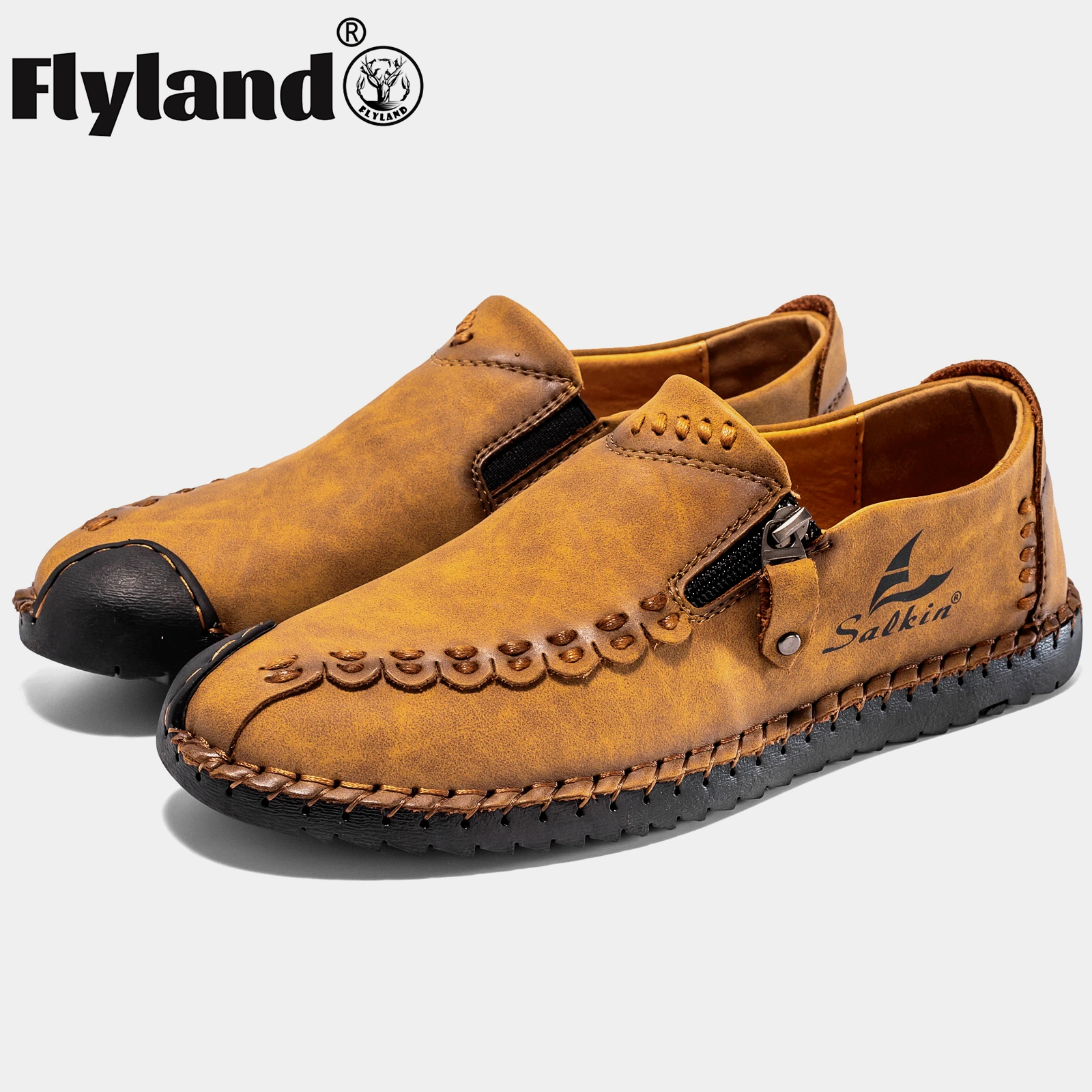 Flyland Hot Sale Leder Originals chuhe für Männer lässige Lederschuhe bequeme atmungsaktive Outdoor-Turnschuhe Fahr schuhe