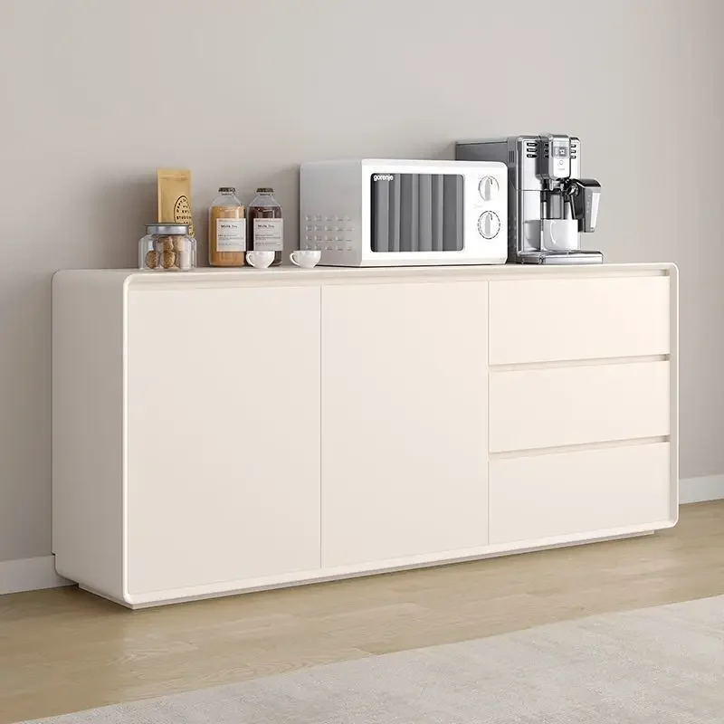 wood dining side cabinet against the wall modern simple integrated living room entrance cabinet storage paint white