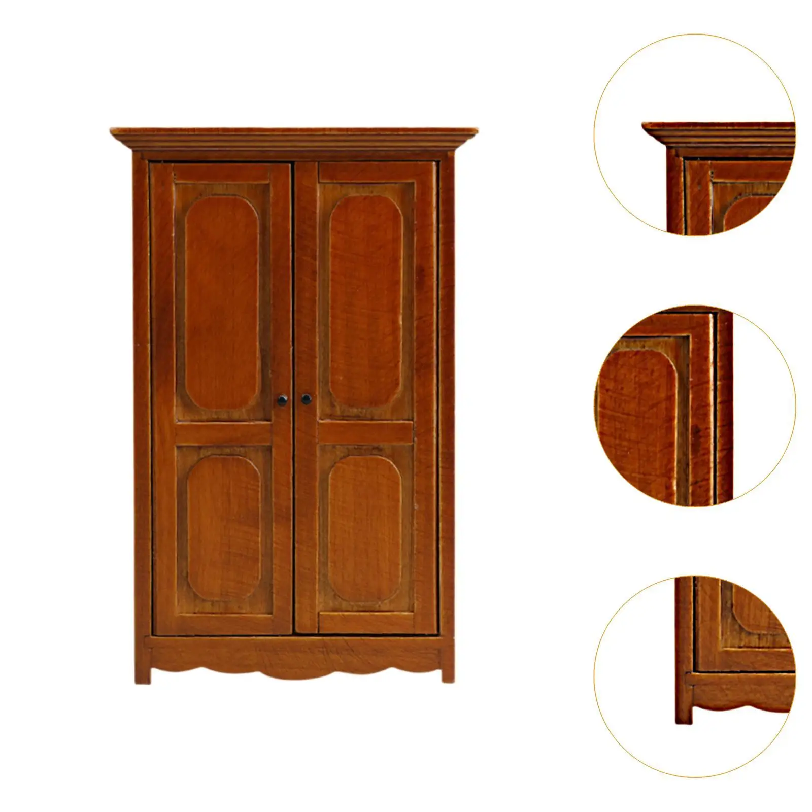 Poppengarderobekast 1:12 Vintage ontworpen mooi decoratief