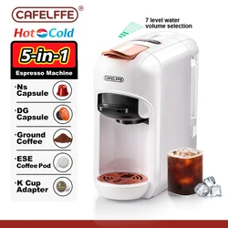 Cafelffe 5 in 1 macchina da caffè a Capsule Fit Dolce gusto Nespresso Capsule ESE Pod caffè macinato K-cup 19Bar caldo/freddo, regalo