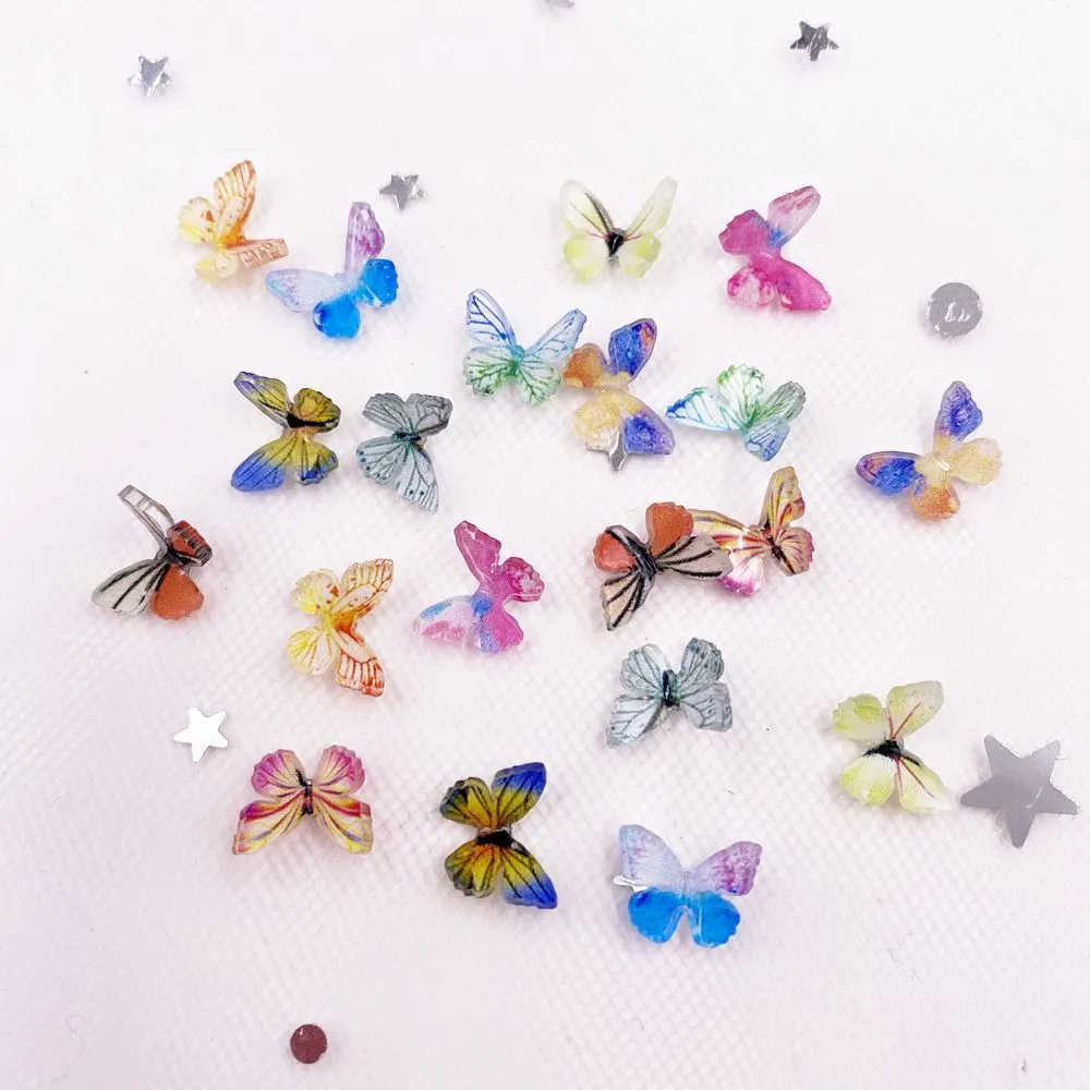 3D Colorful Glitter Mini Wheel Butterfly Nail Art AB Miniature Pattern Applique DIY Manicure Rhinestone Scrapbook Decor Craft