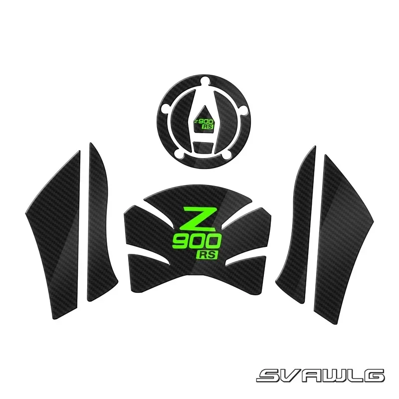 SVAWLG Carbon Tank Pad 3D Stickers Side Knee Protectors Emblems Vintage Decals for  Z900RS Z900 RS Z 900 RS