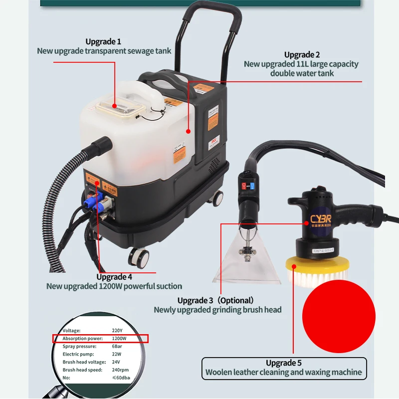 2026 Professional Electric Sofa Carpet Dryer Low-foaming Cleaning Washing Machine Carpet Cleaning Machine Household Car Hotel