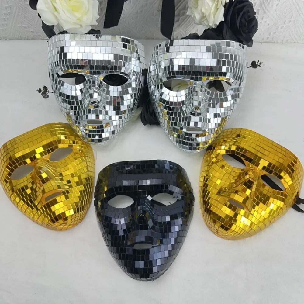 Elegante Maskerade Bal Glitter Spiegel Gezichtsmasker Volledig Gezicht Half Gezicht Nachtclub Masker Oogmasker Mannelijke Volwassen Thuis DJ Decor Vrouwen