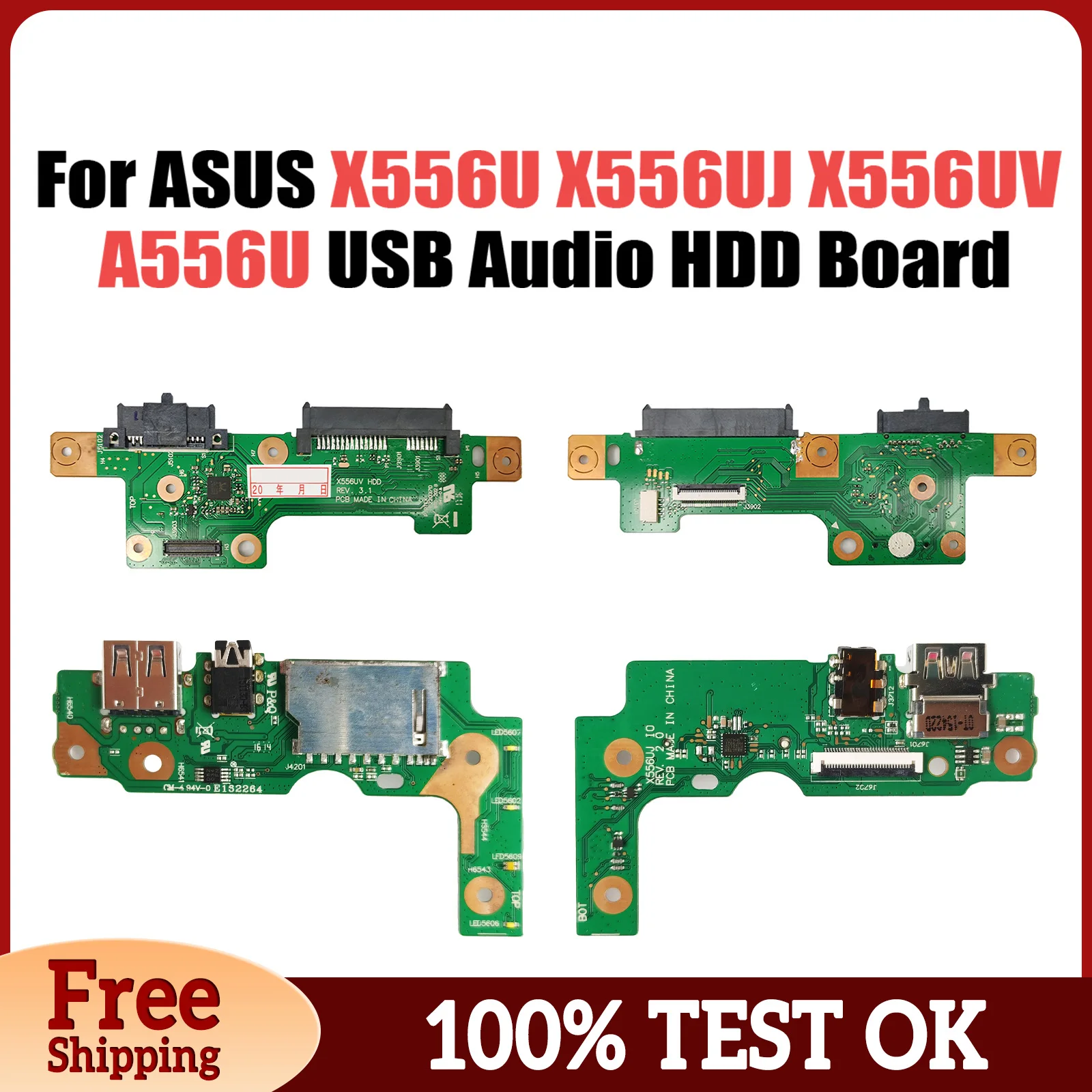 For Asus X556U X556UJ X556UV A556U K556U F556U VM590 Laptop Hard Disk Driver USB Audio HDD BOARD