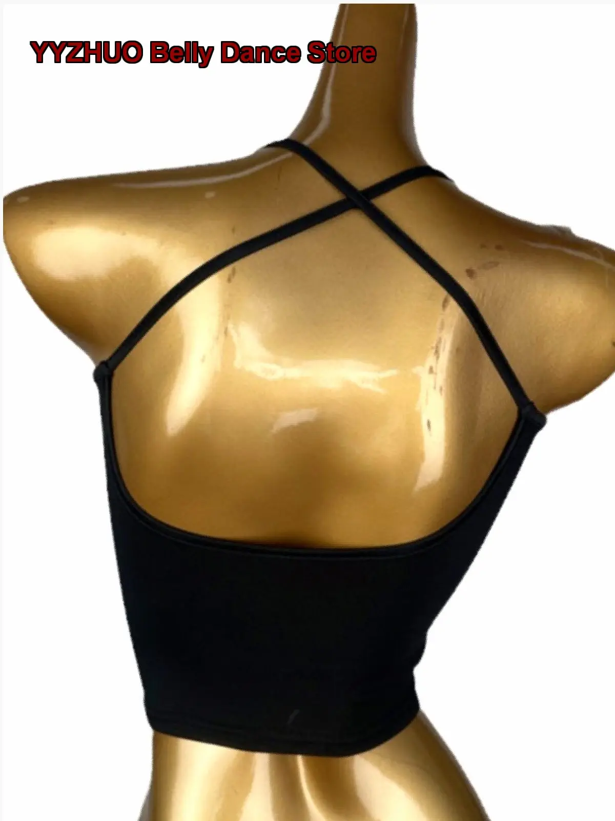 Women's Adult Cross Halter Neck Latin Camisole Open Back Beautiful Back Dance Training Short Inner Outerwear Top