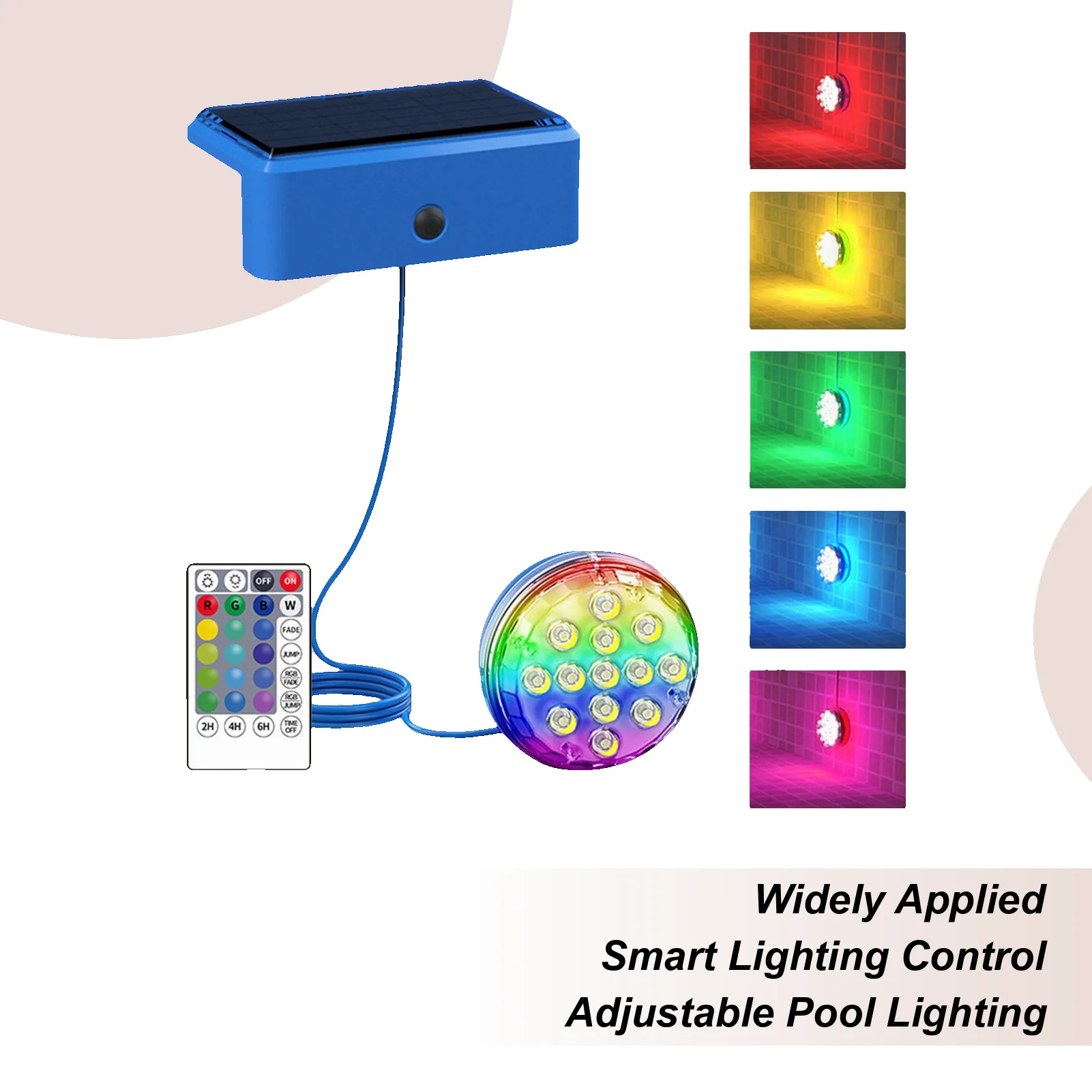 

Солнечные фонари для бассейна RGB, солнечные фонари для бассейна с таймером, 16 цветов, магнитные погружные осветительные аксессуары для бассейна